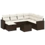 Set of 8 garden sofas and cushions synthetic rattan brown by , Garden sets - Ref: Foro24-3263539, Price: 507,75 €, Discount: %