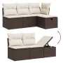 Set of 6-piece garden sofas and cushions synthetic rattan brown by , Garden sets - Ref: Foro24-3264419, Price: 422,67 €, Disc...