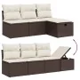 7-piece garden sofa set with brown PE rattan cushions by , Garden sets - Ref: Foro24-3264459, Price: 476,44 €, Discount: %