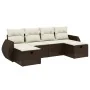 Set of 6-piece garden sofas and cushions synthetic rattan brown by , Garden sets - Ref: Foro24-3264169, Price: 390,18 €, Disc...
