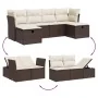 Set of 6-piece garden sofas and cushions synthetic rattan brown by , Garden sets - Ref: Foro24-3264169, Price: 390,18 €, Disc...