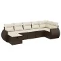 Juego de sofás de jardín 7 piezas con cojines ratán PE marrón by , Garden sets - Ref: Foro24-3264129, Price: 480,35 €, Discou...