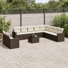 Set Gartensofas 11 Stück Kissen synthetisches Rattan braun von , Gartensets - Ref: Foro24-3249712, Preis: 714,26 €, Rabatt: %