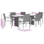 7 pcs garden dining set and cushions synthetic rattan black by , Garden sets - Ref: Foro24-3213494, Price: 553,44 €, Discount: %