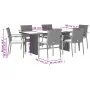 7-teiliges Garten-Esszimmerset und Kissen synthetisches Rattan schwarz von , Gartensets - Ref: Foro24-3213494, Preis: 528,60 ...