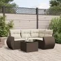 5-piece garden dining set and cushions synthetic rattan brown by , Garden sets - Ref: Foro24-3253660, Price: 370,97 €, Discou...