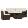 Set aus 6-teiligen Gartensofas und Kissen, synthetisches Rattanbraun von , Gartensets - Ref: Foro24-3252520, Preis: 422,27 €,...