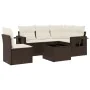 Set sofás de jardín 6 piezas y cojines ratán sintético marrón de , Conjuntos de jardín - Ref: Foro24-3252520, Precio: 422,27 ...