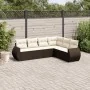 Set sofás de jardín 6 piezas y cojines ratán sintético marrón by , Garden sets - Ref: Foro24-3253750, Price: 425,75 €, Discou...