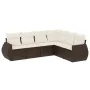 Set sofás de jardín 6 piezas y cojines ratán sintético marrón by , Garden sets - Ref: Foro24-3253750, Price: 425,75 €, Discou...