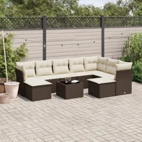 Set de sofás de jardín 10 pzas y cojines ratán sintético marrón von , Gartensets - Ref: Foro24-3218583, Preis: 608,79 €, Raba...