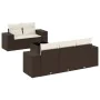 Set sofás de jardín 6 piezas y cojines ratán sintético marrón von , Modulare Sofas für den Außenbereich - Ref: Foro24-3222302...