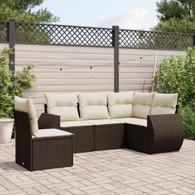 5-piece garden dining set and cushions synthetic rattan brown by , Garden sets - Ref: Foro24-3253710, Price: 374,99 €, Discou...