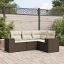 Set of 4 garden sofas and cushions synthetic rattan brown by , Garden sets - Ref: Foro24-3254850, Price: 316,02 €, Discount: %