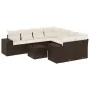 Set of 9 garden sofas and cushions synthetic rattan brown by , Garden sets - Ref: Foro24-3254700, Price: 624,24 €, Discount: %