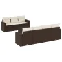 Set sofás de jardín 8 piezas y cojines ratán sintético marrón by , Modular outdoor sofas - Ref: Foro24-3251070, Price: 535,64...