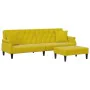 Sofá cama 2 plazas con almohadas taburete terciopelo amarillo by , Sofas - Ref: Foro24-3216223, Price: 327,29 €, Discount: %
