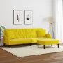 Sofá cama 2 plazas con almohadas taburete terciopelo amarillo by , Sofas - Ref: Foro24-3216223, Price: 327,29 €, Discount: %