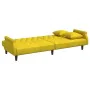 Sofá cama 2 plazas con almohadas taburete terciopelo amarillo by , Sofas - Ref: Foro24-3216223, Price: 327,29 €, Discount: %
