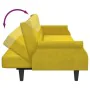 Sofá cama 2 plazas con almohadas taburete terciopelo amarillo by , Sofas - Ref: Foro24-3216223, Price: 327,29 €, Discount: %
