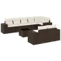 Set mit 9 Gartensofas und Kissen Kunstrattan braun von , Gartensets - Ref: Foro24-3255170, Preis: 645,96 €, Rabatt: %