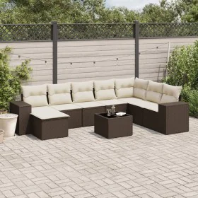 Set mit 9 Gartensofas und Kissen Kunstrattan braun von , Gartensets - Ref: Foro24-3255310, Preis: 562,63 €, Rabatt: %