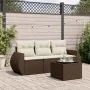 Set of 4 garden sofas and cushions synthetic rattan brown by , Garden sets - Ref: Foro24-3221072, Price: 289,01 €, Discount: %
