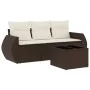 Set of 4 garden sofas and cushions synthetic rattan brown by , Garden sets - Ref: Foro24-3221072, Price: 289,01 €, Discount: %
