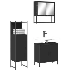 Juego de muebles de baño 3 pzas madera contrachapada negro von , Badezimmermöbel - Ref: Foro24-3214700, Preis: 154,42 €, Raba...