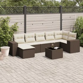 Set of 8 garden sofas and cushions synthetic rattan brown by , Garden sets - Ref: Foro24-3222892, Price: 520,97 €, Discount: %
