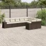 Set of 9 garden sofas and cushions synthetic rattan brown by , Garden sets - Ref: Foro24-3223042, Price: 616,25 €, Discount: %