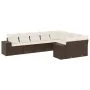 Set of 9 garden sofas and cushions synthetic rattan brown by , Garden sets - Ref: Foro24-3223042, Price: 616,25 €, Discount: %