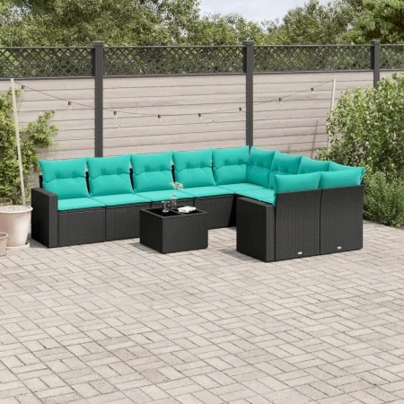 Set of 10pcs garden sofas with black synthetic rattan cushions by , Garden sets - Ref: Foro24-3219437, Price: 768,18 €, Disco...
