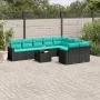 Set of 10pcs garden sofas with black synthetic rattan cushions by , Garden sets - Ref: Foro24-3219437, Price: 768,18 €, Disco...