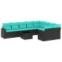 Set of 10pcs garden sofas with black synthetic rattan cushions by , Garden sets - Ref: Foro24-3219437, Price: 768,18 €, Disco...