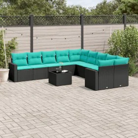 Set mit 11 Stück Gartensofas und Kissen synthetisches Rattan schwarz von , Gartensets - Ref: Foro24-3219507, Preis: 827,25 €,...
