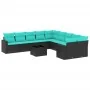 Set mit 11 Stück Gartensofas und Kissen synthetisches Rattan schwarz von , Gartensets - Ref: Foro24-3219507, Preis: 827,25 €,...