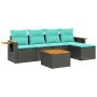 Set de sofás de jardín 6 pzas con cojines ratán sintético negro by , Garden sets - Ref: Foro24-3226764, Price: 427,96 €, Disc...