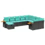 Set de sofás de jardín 10pzas con cojines ratán sintético negro von , Gartensets - Ref: Foro24-3227156, Preis: 758,55 €, Raba...