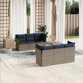 Set de sofás de jardín 7 pzas con cojines ratán sintético gris de , Conjuntos de jardín - Ref: Foro24-3255823, Precio: 525,14...