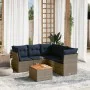 Set of 6 garden sofas with cushions synthetic rattan gray by , Garden sets - Ref: Foro24-3255970, Price: 431,66 €, Discount: %