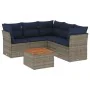 Set of 6 garden sofas with cushions synthetic rattan gray by , Garden sets - Ref: Foro24-3255970, Price: 431,66 €, Discount: %