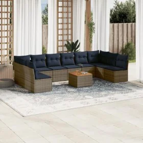 Set of 11 garden sofas and cushions synthetic rattan gray by , Garden sets - Ref: Foro24-3256131, Price: 738,28 €, Discount: %