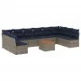 Set of 11 garden sofas and cushions synthetic rattan gray by , Garden sets - Ref: Foro24-3256131, Price: 738,28 €, Discount: %