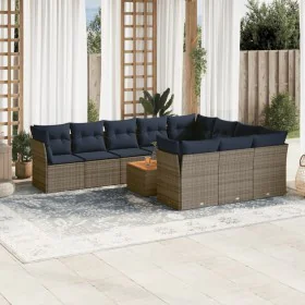 Set mit 11 Gartensofas und Kissen Kunstrattangrau von , Gartensets - Ref: Foro24-3256173, Preis: 775,60 €, Rabatt: %