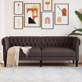 3-Sitzer Chesterfield Sofa dunkelbrauner Stoff von , Sofas - Ref: Foro24-372559, Preis: 276,90 €, Rabatt: %
