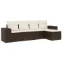 5-teiliges Garten-Esszimmerset und Kissen Kunstrattan braun von , Modulare Sofas für den Außenbereich - Ref: Foro24-3222492, ...