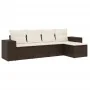Set comedor de jardín 5 piezas y cojines ratán sintético marrón de , Sofás modulares de exterior - Ref: Foro24-3222492, Preci...