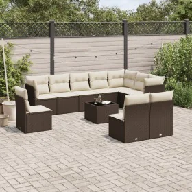 Set of garden sofas 11 pcs cushions synthetic rattan brown by , Garden sets - Ref: Foro24-3217813, Price: 687,46 €, Discount: %