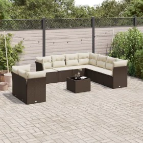 Set mit 10 Gartensofas und -kissen Kunstrattan braun von , Gartensets - Ref: Foro24-3217853, Preis: 671,88 €, Rabatt: %